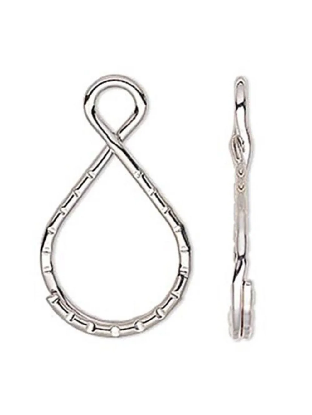 10 Silver Rhodium Plated Fancy 37x18mm Key Chain Jewelry Split Ring Findings
